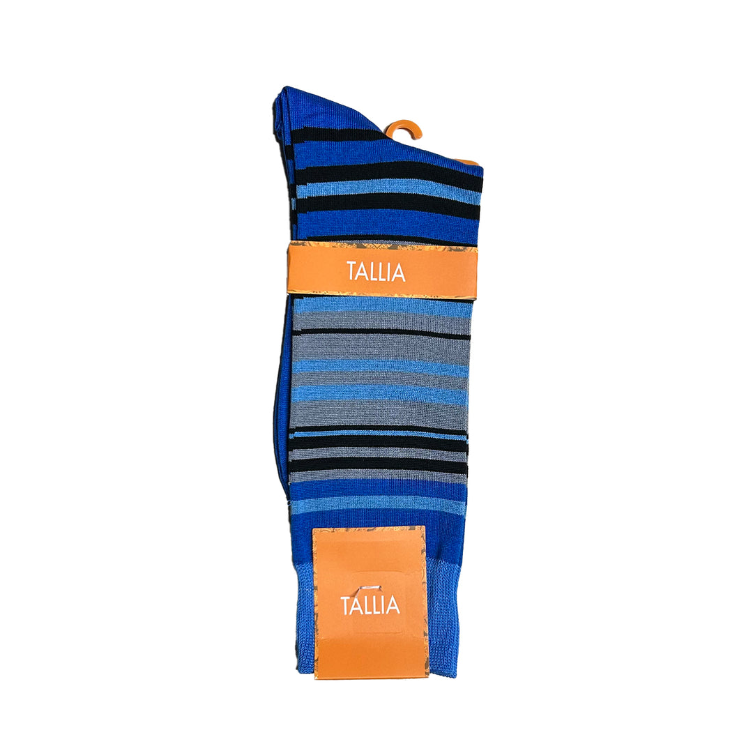 Tallia Mens Stripe Design Socks - Navy