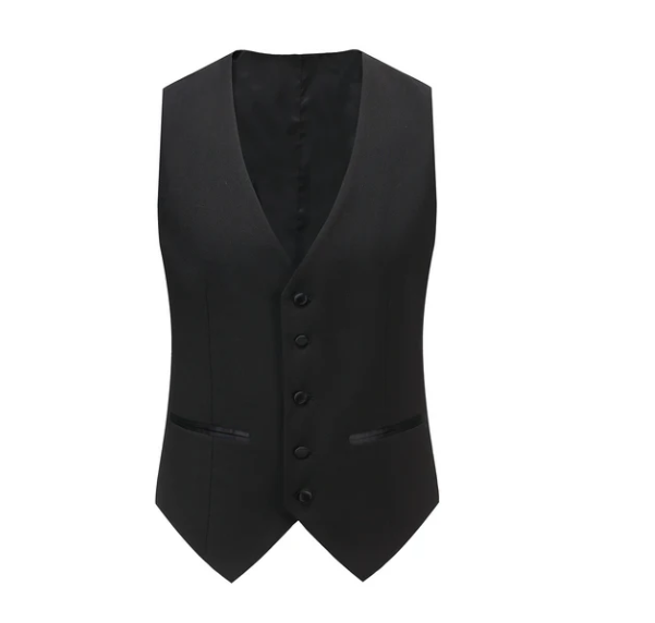 Gino Vitale Slim Fit Shawl Lapel Three Piece Tuxedo - Black