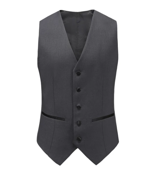 Gino Vitale Slim Fit Shawl Lapel Three Piece Tuxedo - Charcoal