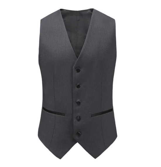 Gino Vitale Slim Fit Peak Lapel Three Piece Tuxedo - Charcoal