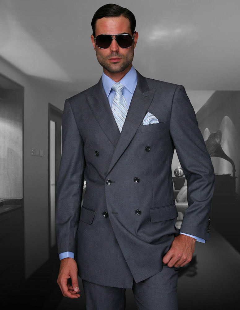 STATEMENT DOUBLE BREASTED SUPER 150 WOOL-CHAR