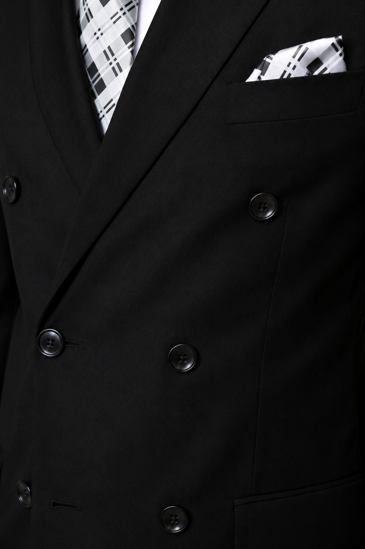 STATEMENT DOUBLE BREASTED SUPER 150 WOOL-BLACK