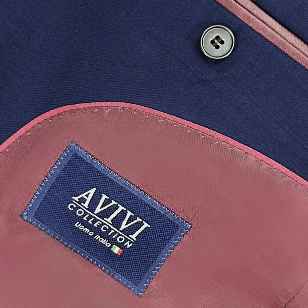 Avivi Collection 2 Button Classic Fit Suit - Navy | 100% Wool