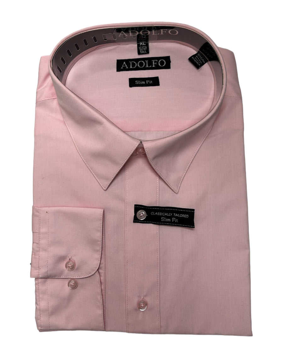 Adolfo Mens Slim Fit Dress Shirt - AF104-PINK