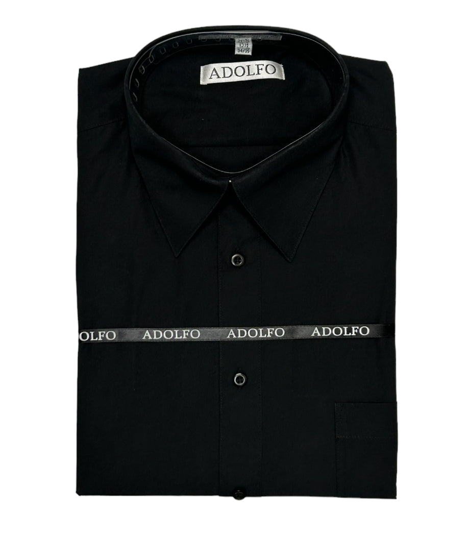 ADOLFO REGULAR FIT DRESS SHIRT-BLACK