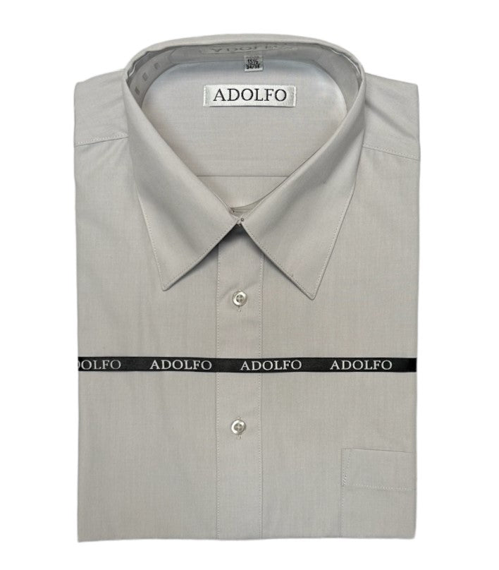 ADOLFO REGULAR FIT DRESS SHIRT-Light Grey
