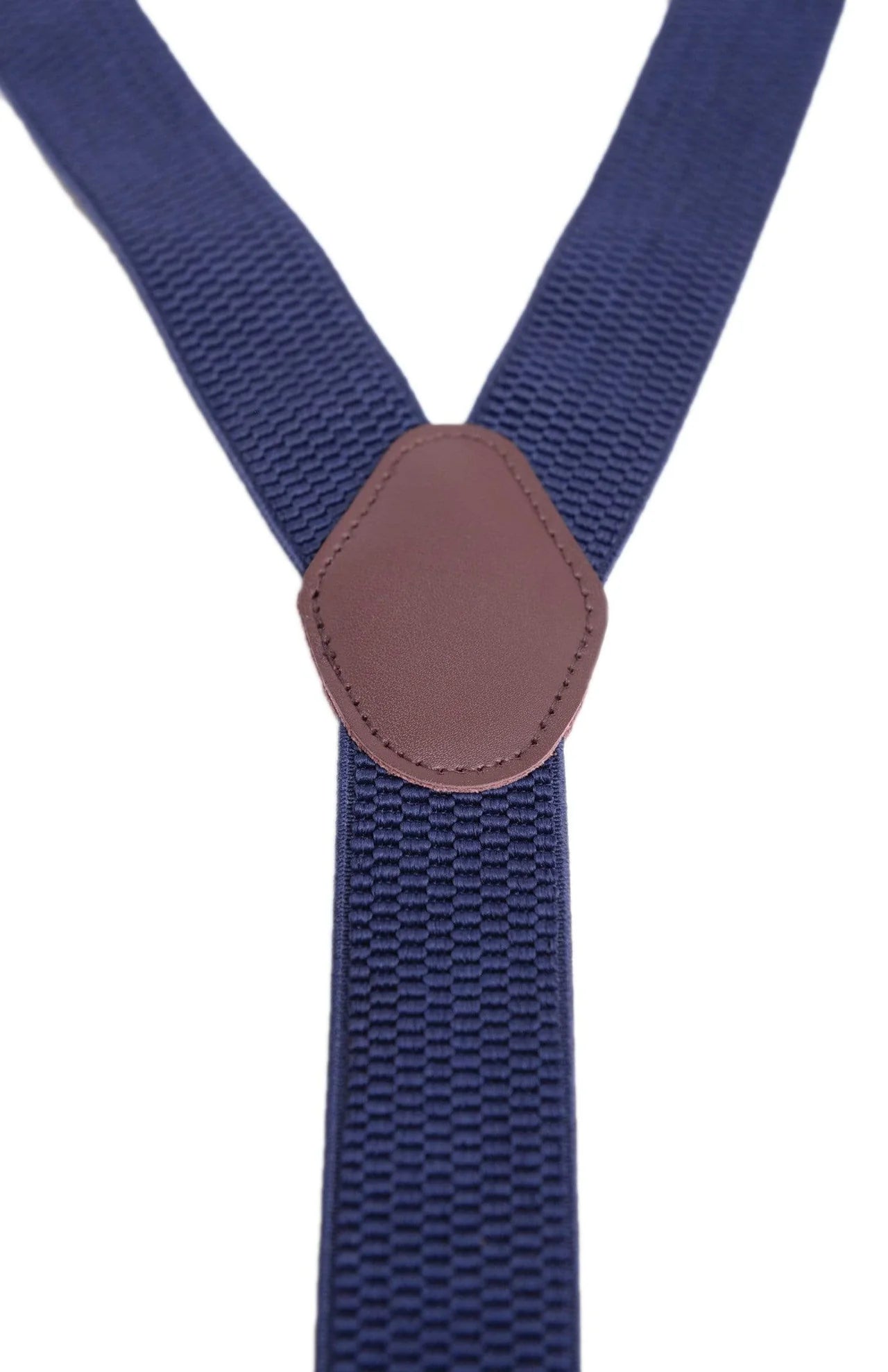Ariston Navy Braided Suspender Brown Leather-Brown - menswear - view 2 | New York Man Suits