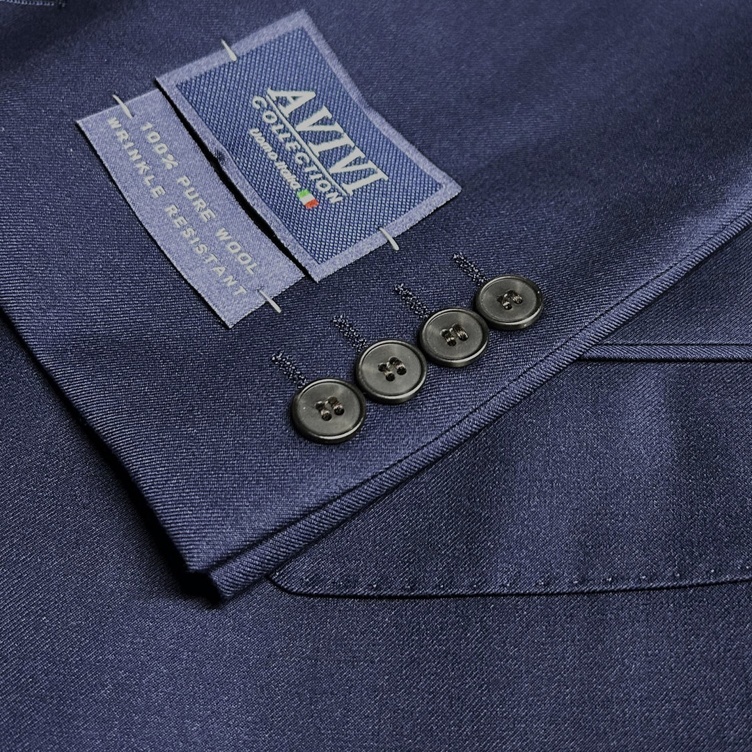 Avivi Collection 2 Button Classic Fit Suit - Navy | 100% Wool