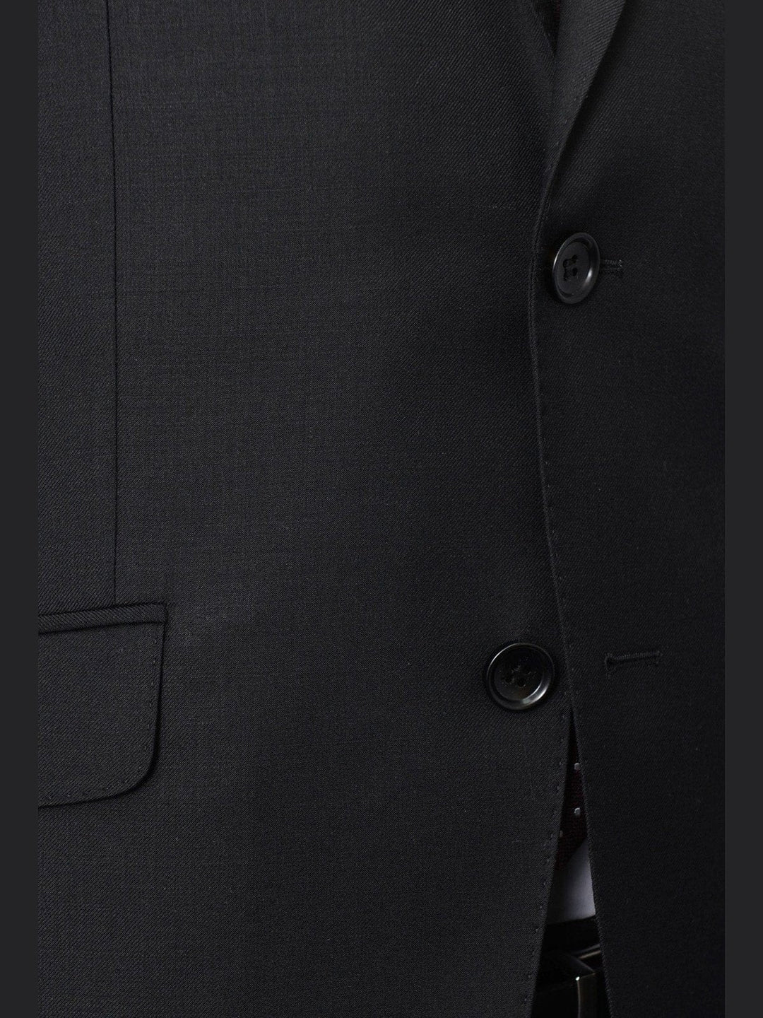 Avivi Collection 2 Button Slim Fit Wool Suit - Black