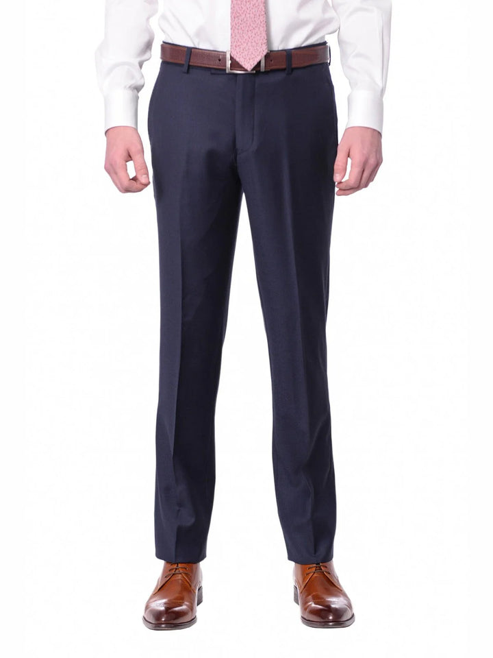 Avivi Collection 2 Button Slim Fit Wool Suit - Navy