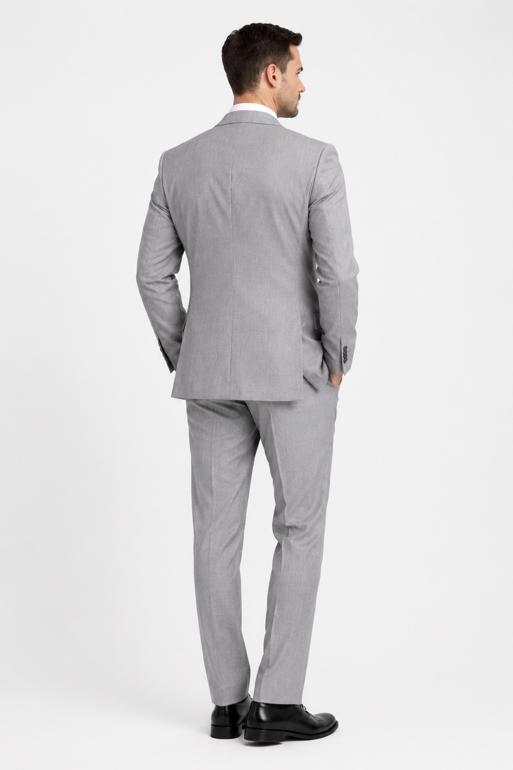 Avivi Collection Light Grey SlimFit Wool Suit - suit - view 2 | New York Man Suits