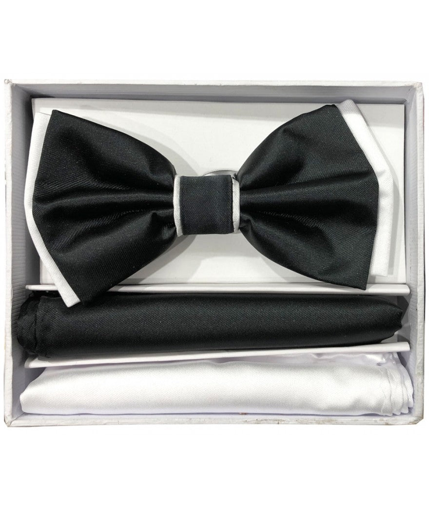 Brand Q Two-Tone Bow Tie Set - bow tie - view 2 | New York Man Suits