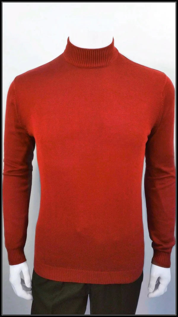New York Man Mock Neck (Lavane) Long Sleeve-Red