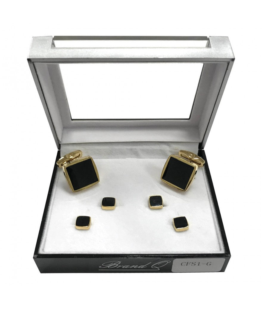 BQ Cufflink Set Mathcing Tuxedo Studs - tuxedo in Silver | New York Man Suits