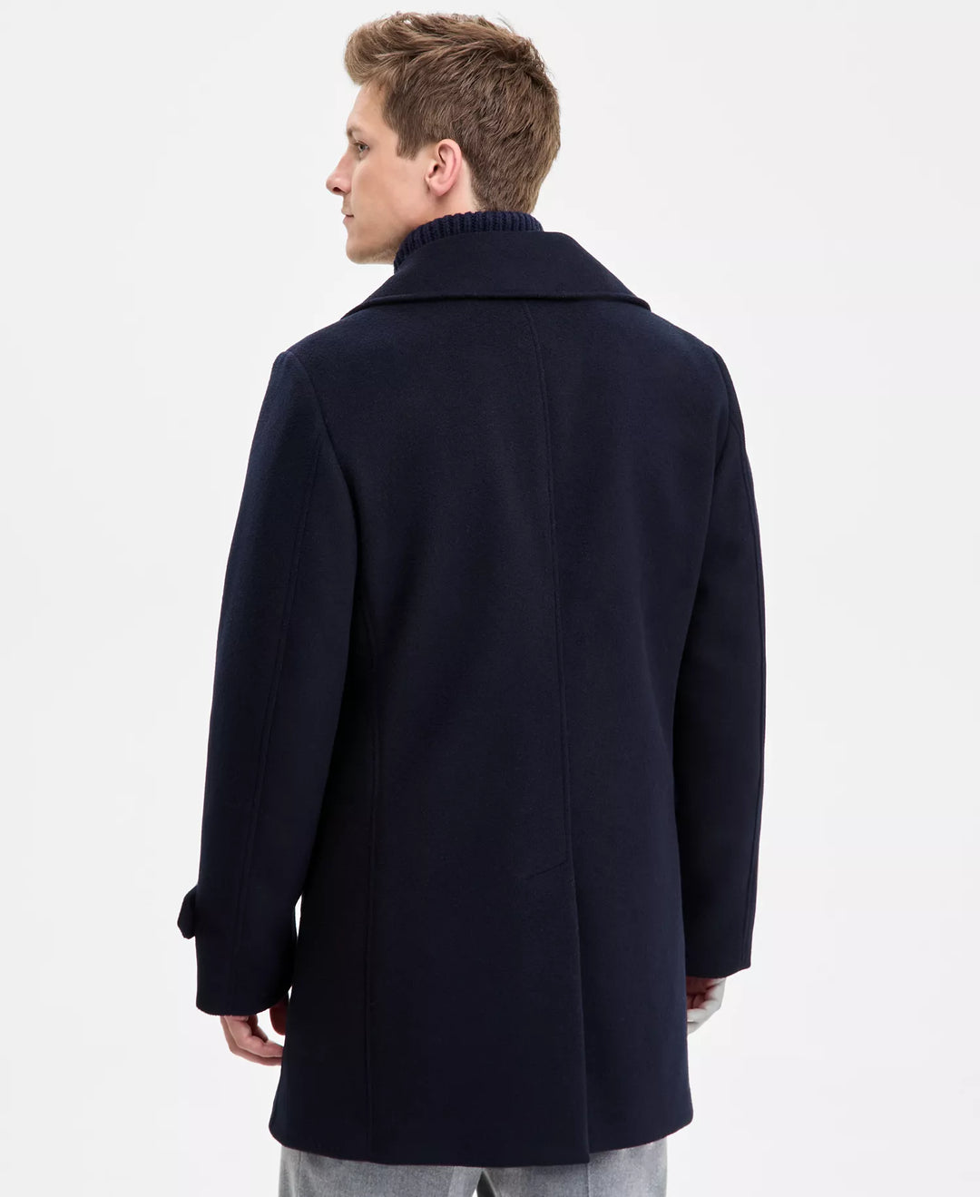 Tommy Hilifiguer  Men`s Double Peacoat Overcoat-Navy