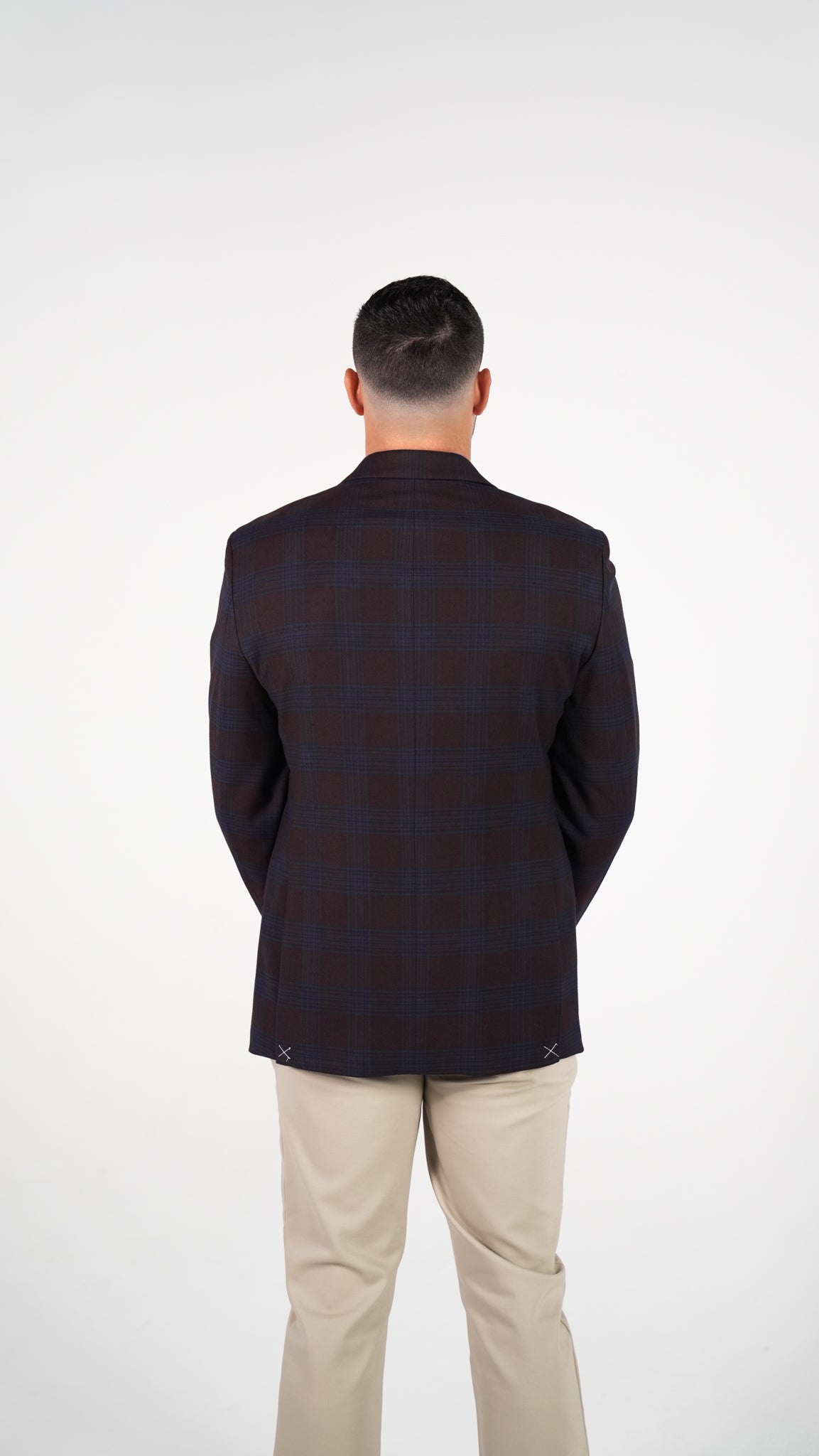 Tommy Hilfiger 2 Button Windowpane Burgundy/Black Sport Jacket - jacket - view 2 | New York Man Suits