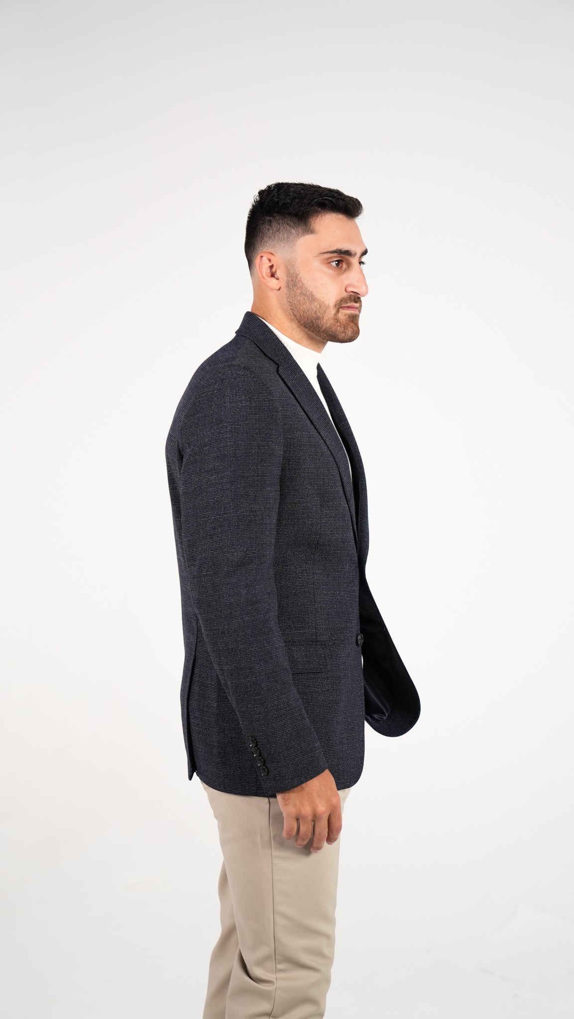 Calvin Klein 2 Button Sport Jacket - Navy Blue - jacket - view 2 | New York Man Suits