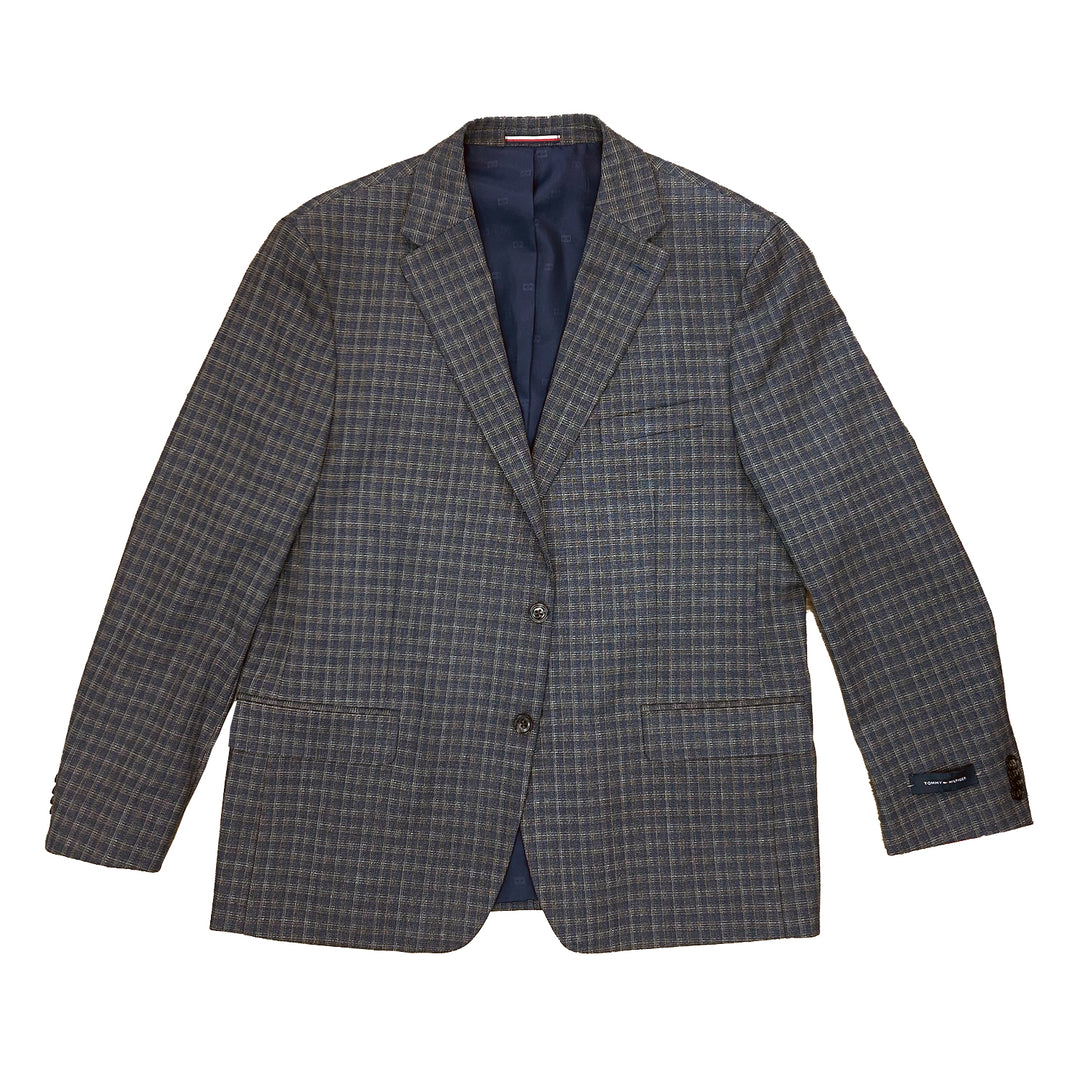 Tommy Hilfiger 2 Button Window Pane Sport Jacket - Charcoal/Brown Wp