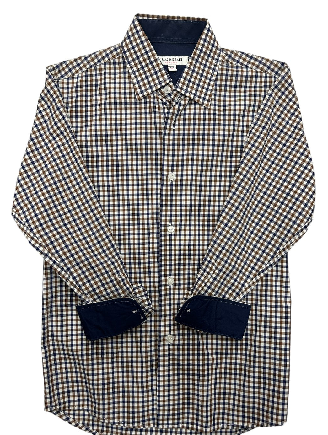ISAAC MIZRAHI BOY COTTON DRESS SHIRT - BLUE - shirt | New York Man Suits