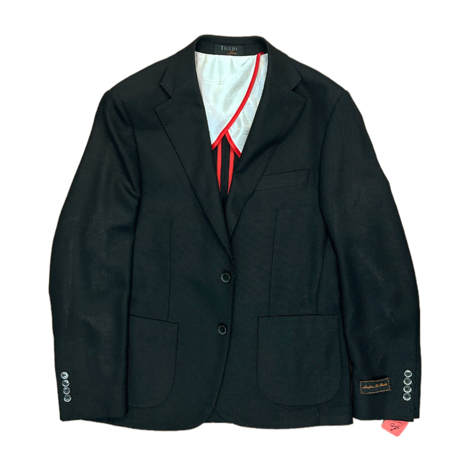 Tiglio Black 2 Button Modern Fit half lined, Pure Wool Sport Jacket Jacket by Tiglio Luxe Clearance Sale - jacket | New York Man Suits