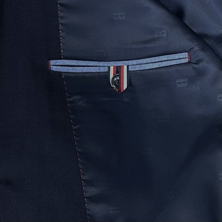 Tommy Hilfiger 2 Button Sport Jacket Suit-Navy Tone/Tone Design