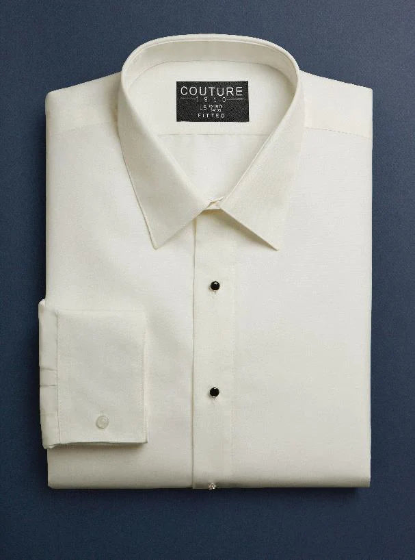 Couture 1910 Slim Fit Micro Fiber Laydown Tuxedo Shirt - Ivory - tuxedo | New York Man Suits