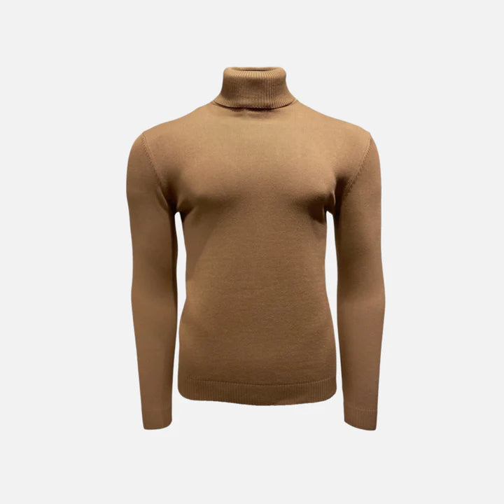 New York Man Brand Solid Cotton Blend Regular Turtle Neck Sweater - sweater | New York Man Suits