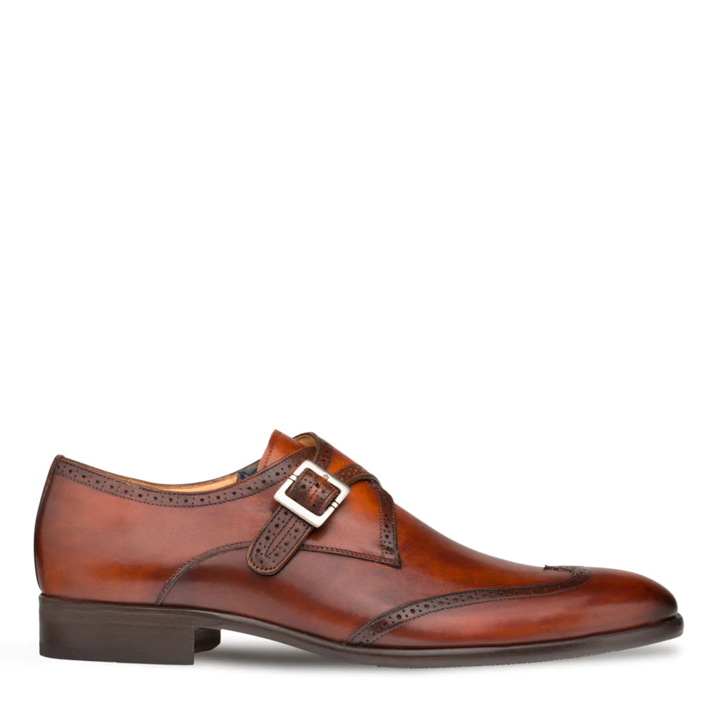 Mezlan Forest Modern Wing Tip Oxford Shoe-Cognac - shoes | New York Man Suits