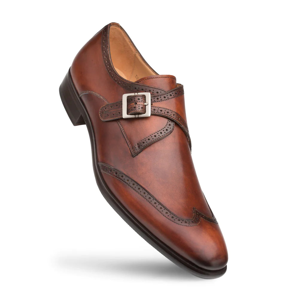 Mezlan Forest Modern Wing Tip Oxford Shoe-Cognac - shoes - view 2 | New York Man Suits