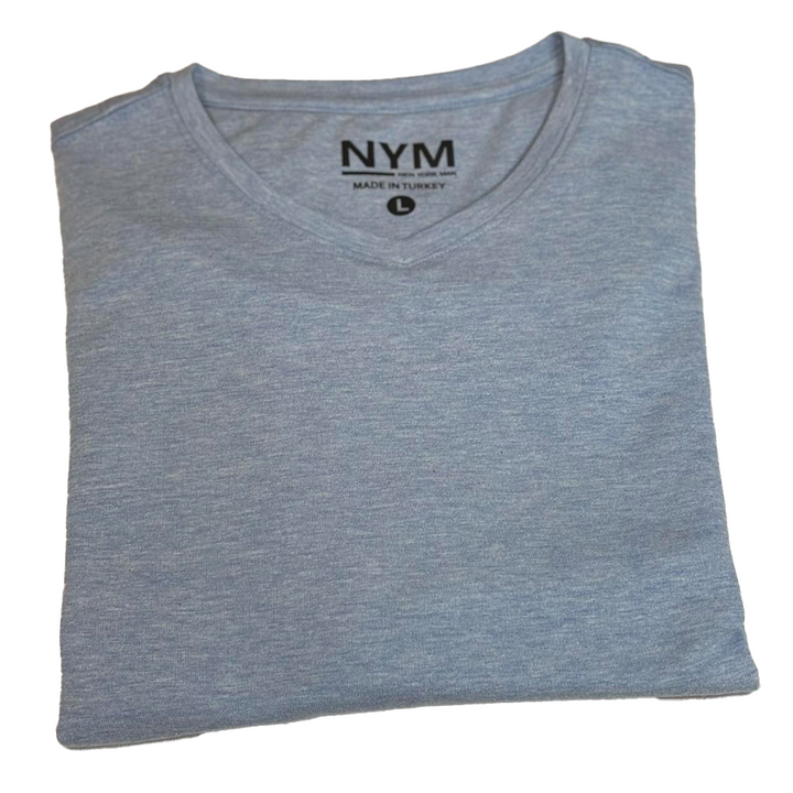 New York Man Brand Fancy V-Neck T-Shirt Long Sleeve