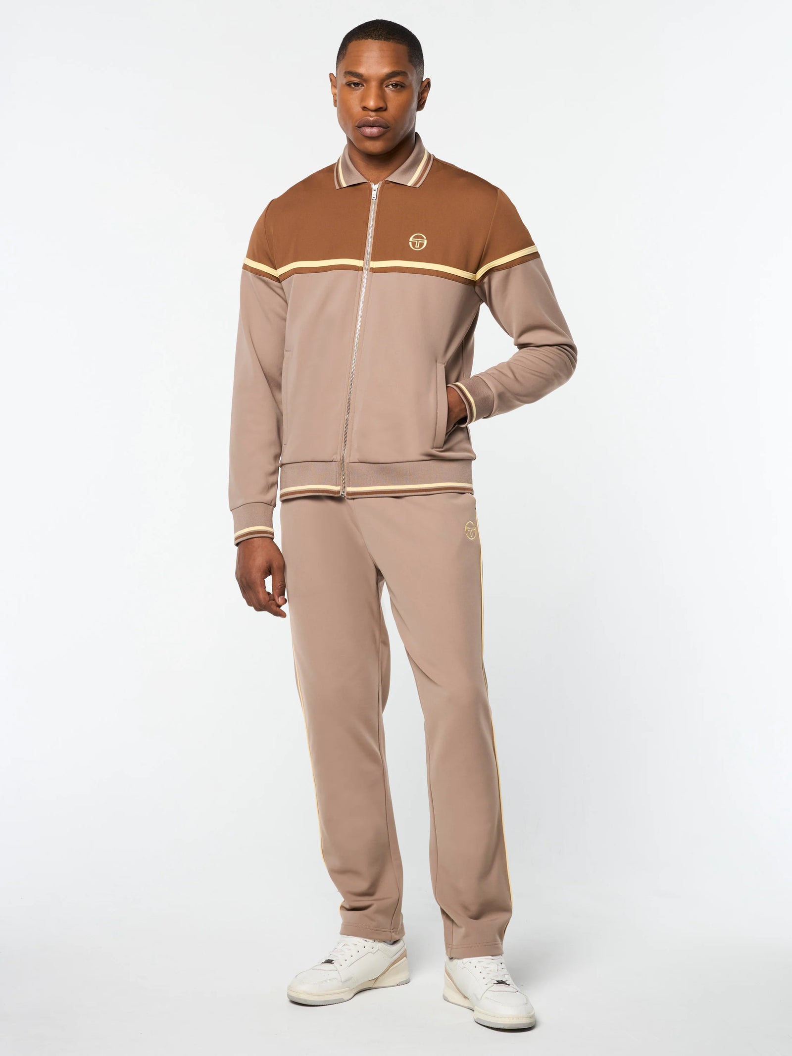 Sergio Tacchini "Olmi" Tracksuit - Taupe/Grey - tracksuit | New York Man Suits