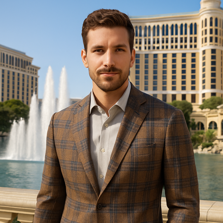 Tailor Red 2 Button Unconstructed Sport Jacket-Rust/Navy - jacket - view 2 | New York Man Suits
