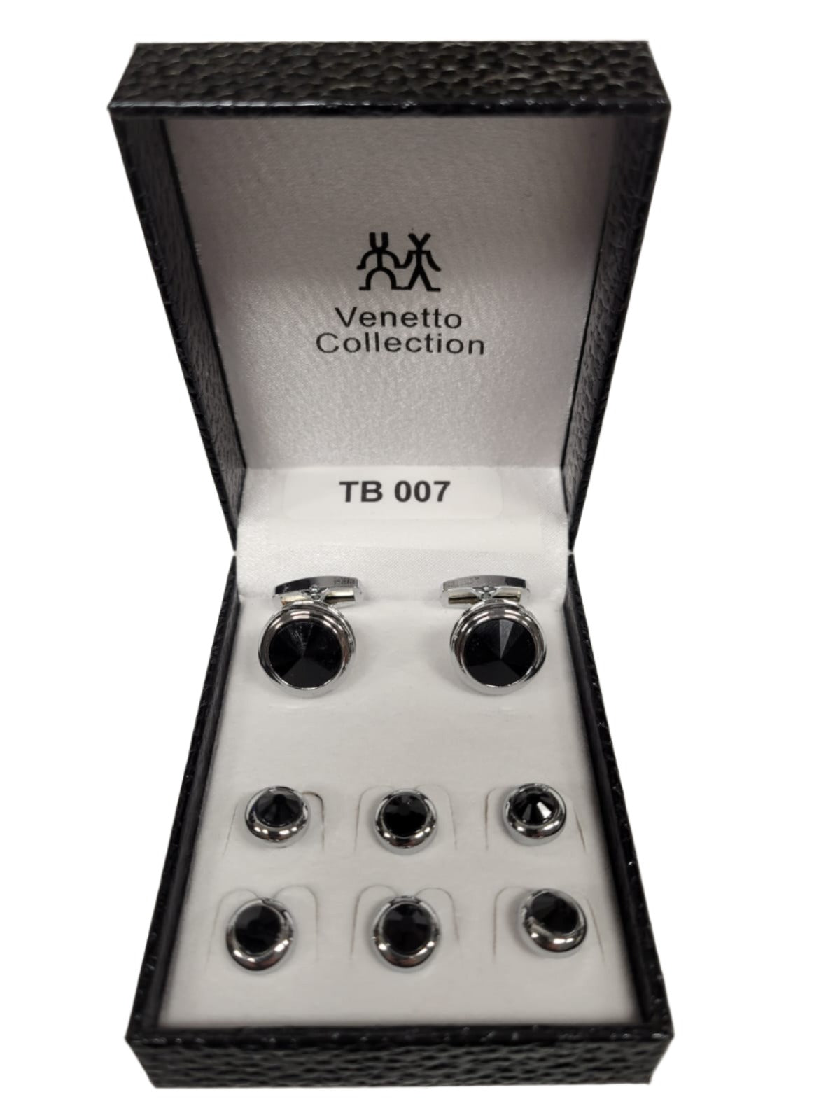 Venetto Tuxedo Studs & Cufflink Set-Black - tuxedo | New York Man Suits