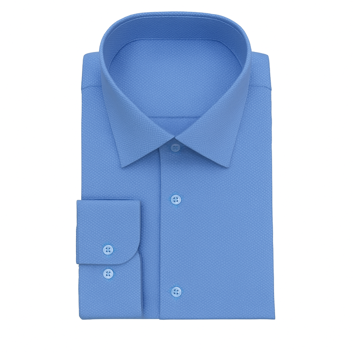 Vitarelli 4 Way Stretch Blue Design Dress Shirts-Blue - shirt - view 2 | New York Man Suits