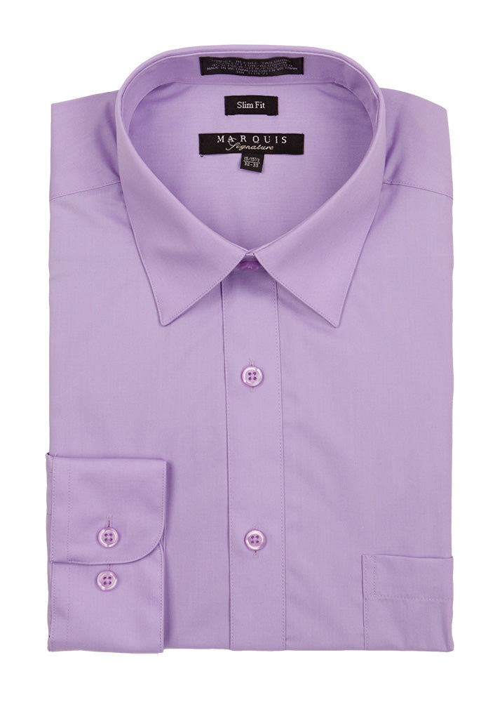 Marquis Signature Slim Fit Men's  Dress Shirt - SL009-Violet