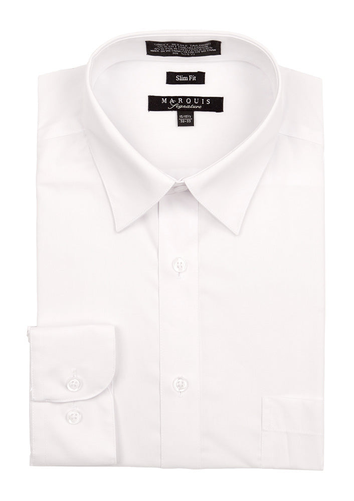 Marquis Signature Slim Fit Dress Shirt - White - shirt | New York Man Suits