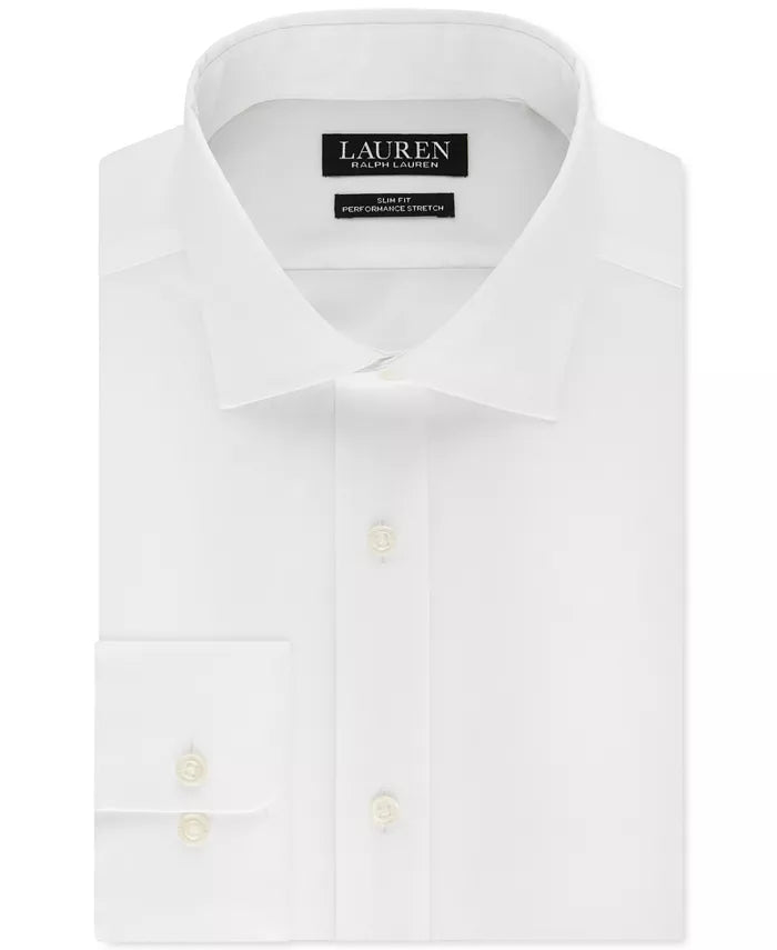Ralph Lauren Men's Ultraflex Stretch Slim Fit Dress Shirt - shirt in White | New York Man Suits