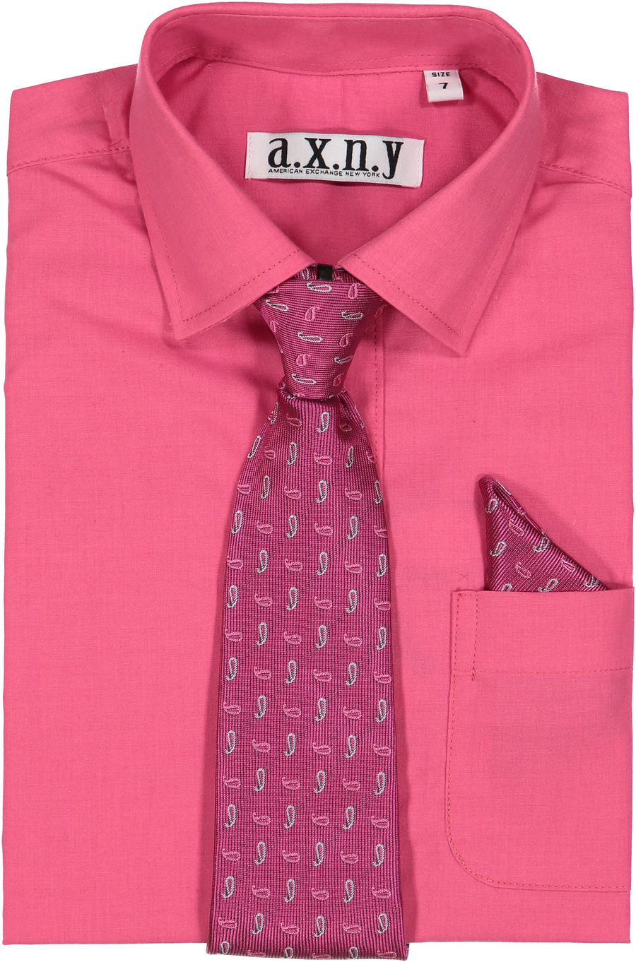 American Exchange Boys Hot Pink (Fuchsia) Button Down Dress Shirt - 55C01-Fusha - New York Man Suits
