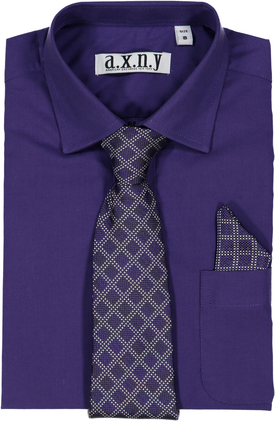 American Exchange Boys Purple Button Down Dress Shirt - 55C01-Purple - New York Man Suits