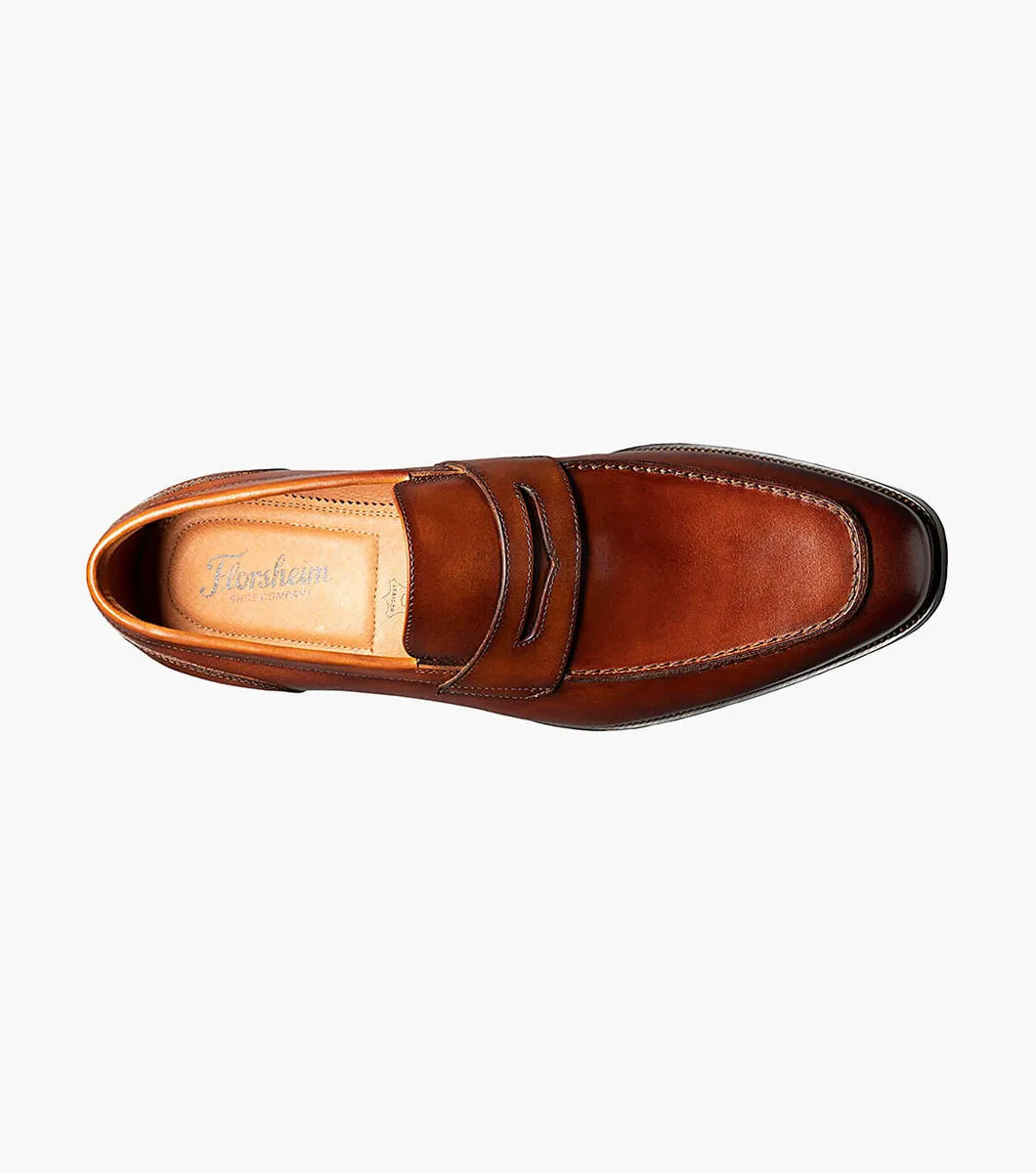Florsheim Sorrento Moc Toe Penny Loafer-Cognac - shoes - view 2 | New York Man Suits
