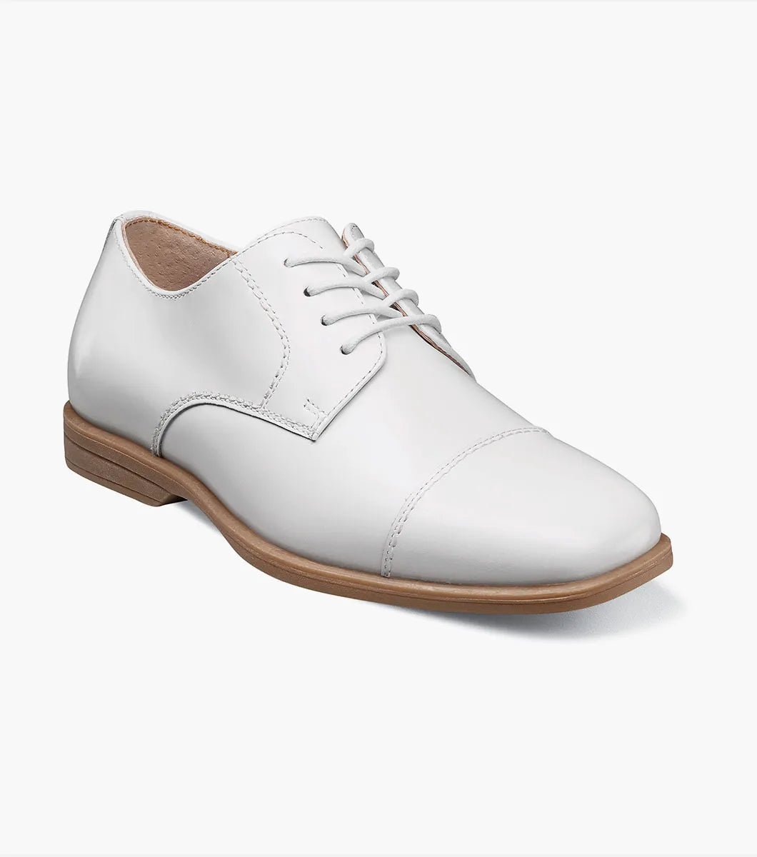 Florsheim REVEAL JR. Boys Captoe Oxford Shoe - shoes in White | New York Man Suits