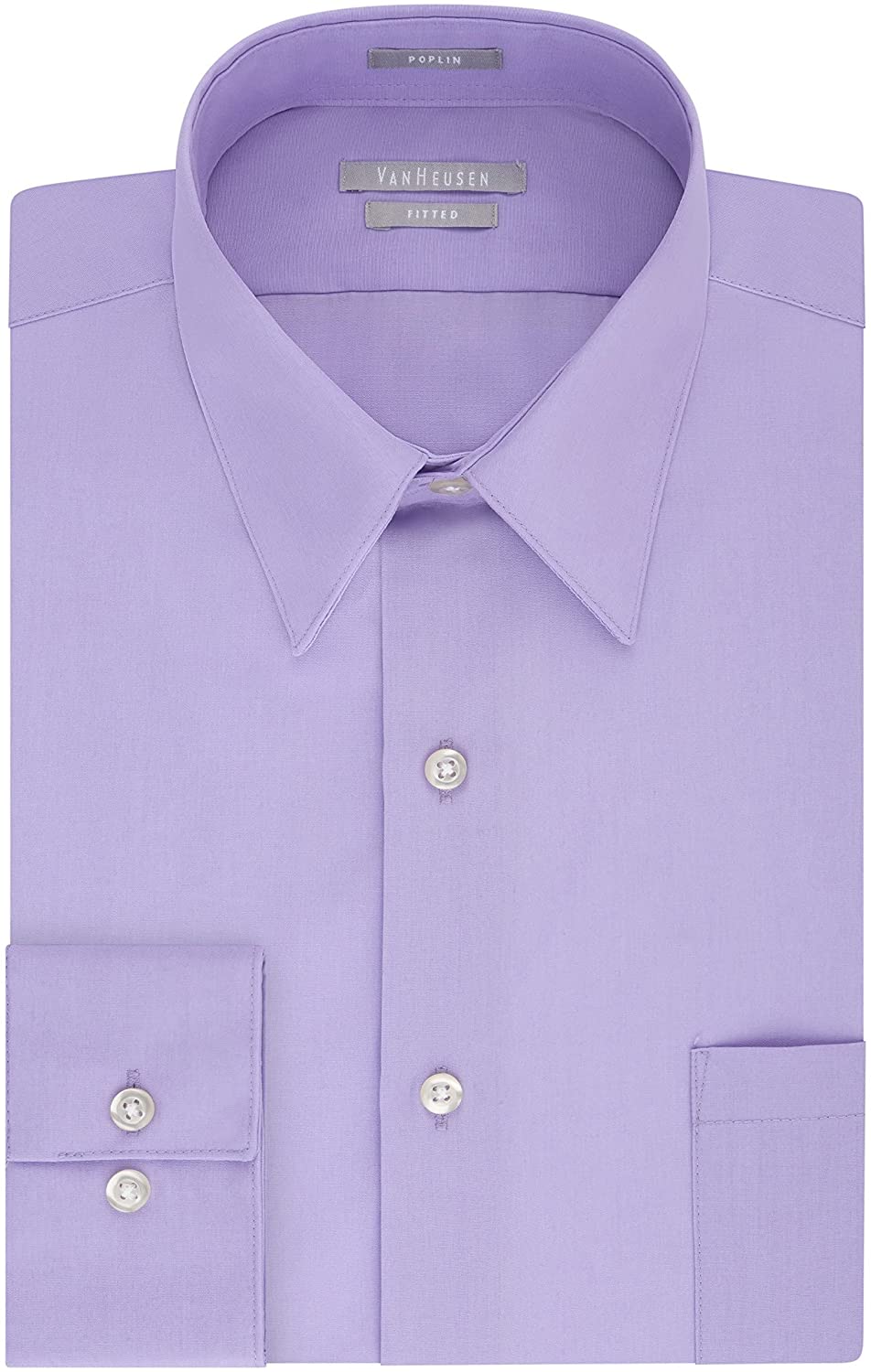 Van Huesen Slim FitFlex Stretch Wrinle Free Dress Shirt-Lavender - shirt - view 2 | New York Man Suits