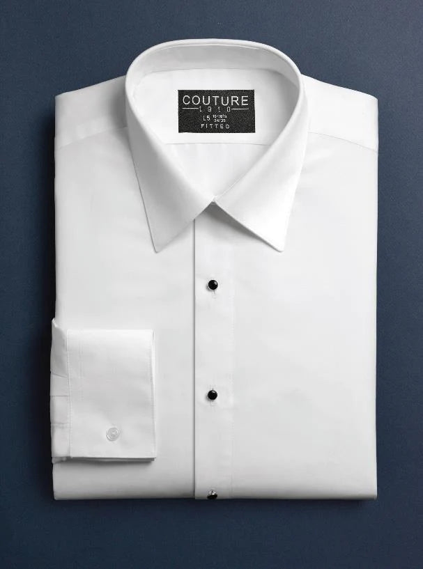 Couture 1910 Slim Fit Barrel Cuff Tuxedo Formal Shirt, White - tuxedo | New York Man Suits