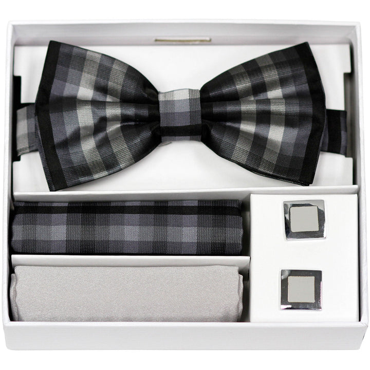 Adolfo Lavender Stripe Bow Tie Hanky & Cufflink Box Set - ABS46681 - New York Man Suits