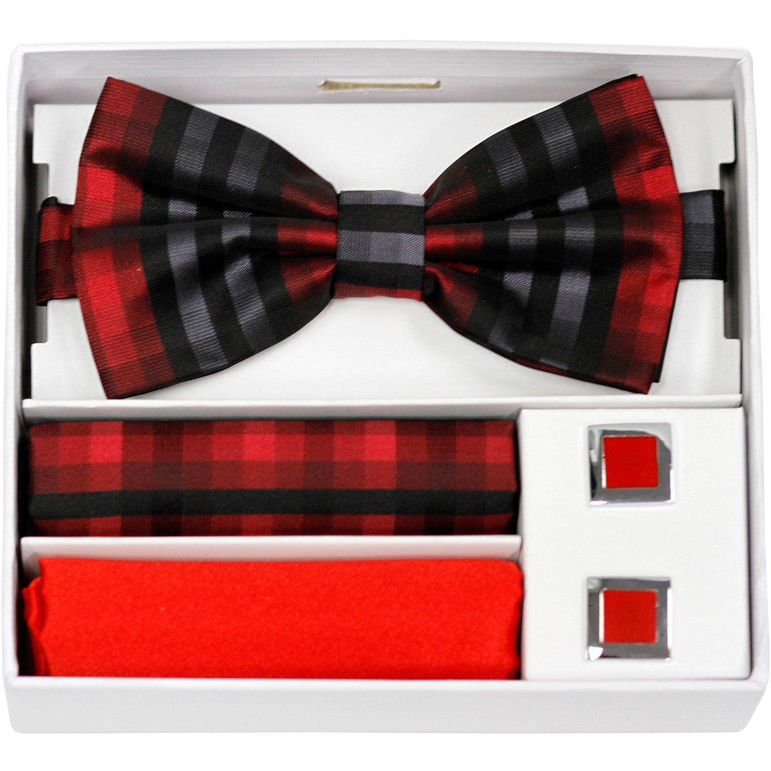 Adolfo Lavender Stripe Bow Tie Hanky & Cufflink Box Set - ABS46681 - New York Man Suits