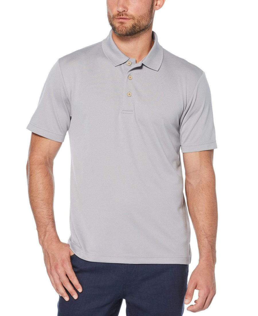 Cubavera Mens 3 Button Polo Mesh Short Sleeve Shirt - CDSK0166-Sleet - New York Man Suits