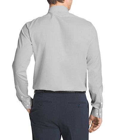 Calvin Klein Men`s Silver Grey Slim Fit Non-Iron Herringbone Point Collar Dress Shirt