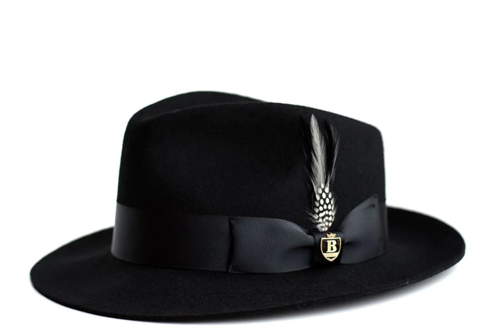 Bruno Capello Fabio Collection Fedora Hat-Black