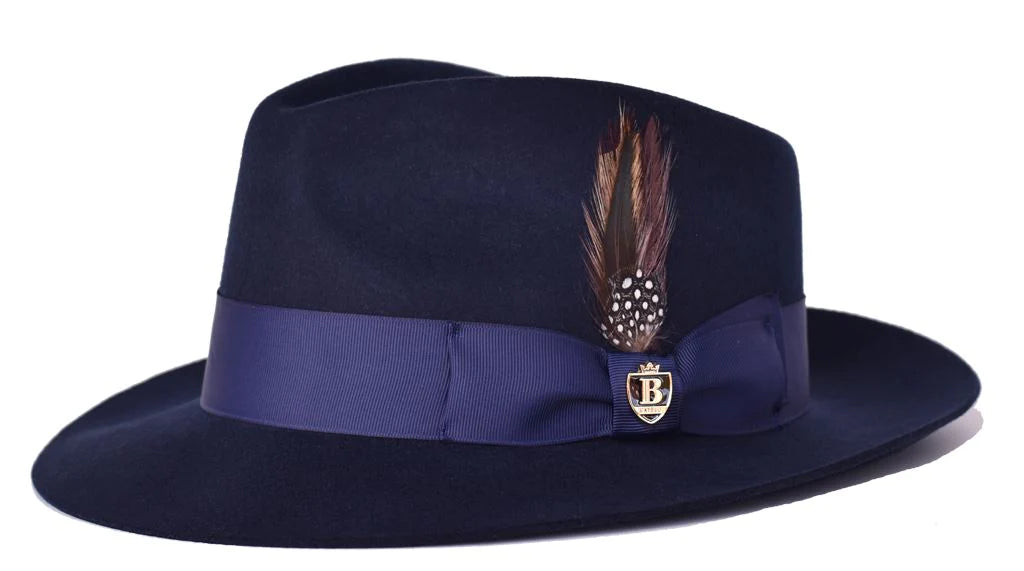 Bruno Capello Fabio Collection Fedora Hat-Navy