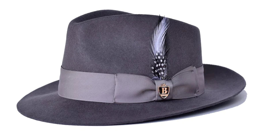 Bruno Capello Fabio Collection Fedora Hat-Steel Grey